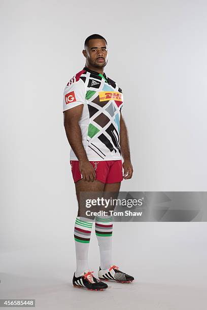 Darryl Marfo of Harlequins poses for a picture during the photoshoot for BT Sport on August 18, 2014 in London, England.