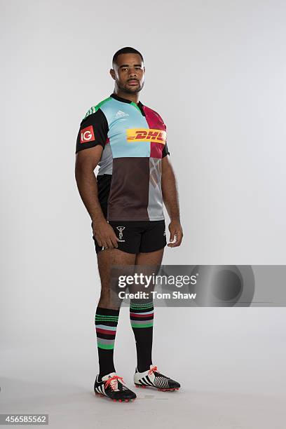 Darryl Marfo of Harlequins poses for a picture during the photoshoot for BT Sport on August 18, 2014 in London, England.