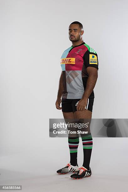 Darryl Marfo of Harlequins poses for a picture during the photoshoot for BT Sport on August 18, 2014 in London, England.
