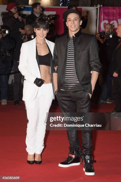 Alizee and Gregoire Lyonnet arrive at the 15th NRJ Music Awards at Palais des Festivals on December 14, 2013 in Cannes, France.