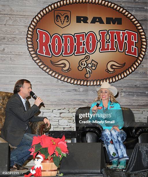 Flint Rasmussen and Shada Brazile appear at Cowboy FanFest during the Wrangler National Finals Rodeo at the on December 14, 2013 in Las Vegas, Nevada.