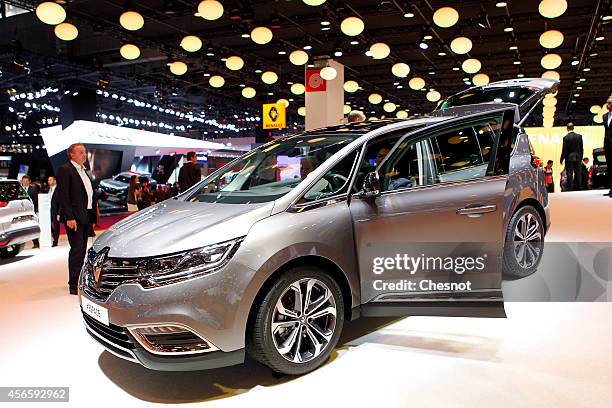 Renault Espace is presented during the second press day of the Paris Motor Show on October 03 in Paris, France. The Paris Motor Show will showcase...