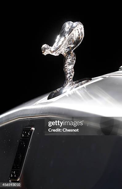 Rolls Royce logo is seen during the second press day of the Paris Motor Show on October 03 in Paris, France. The Paris Motor Show will showcase the...