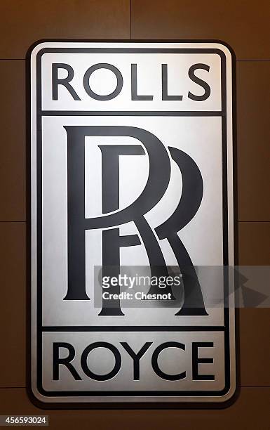 Rolls Royce logo is seen during the second press day of the Paris Motor Show on October 03 in Paris, France. The Paris Motor Show will showcase the...