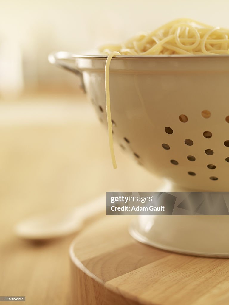 Colander with pasta