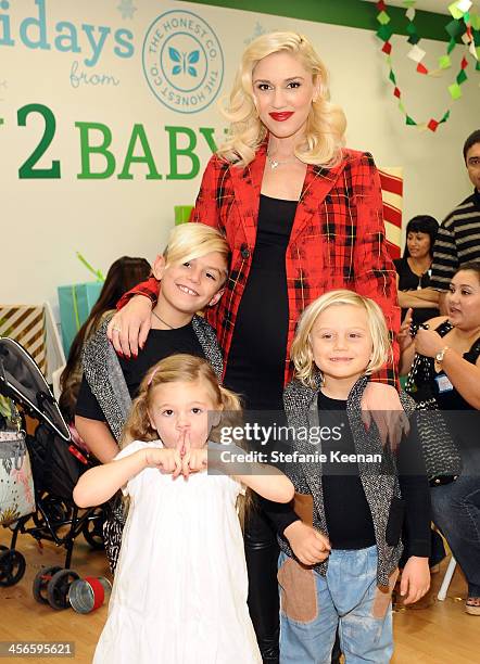 Gwen Stefani and sons Kingston and Zuma and niece Stella Stefani attend the Third Annual Baby2Baby Holiday Party presented by The Honest Company on...