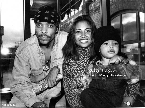 Ice-T with his second wife Darlene Ortiz and son Ice Tracy Marrow, London , United Kingdom, 1993.