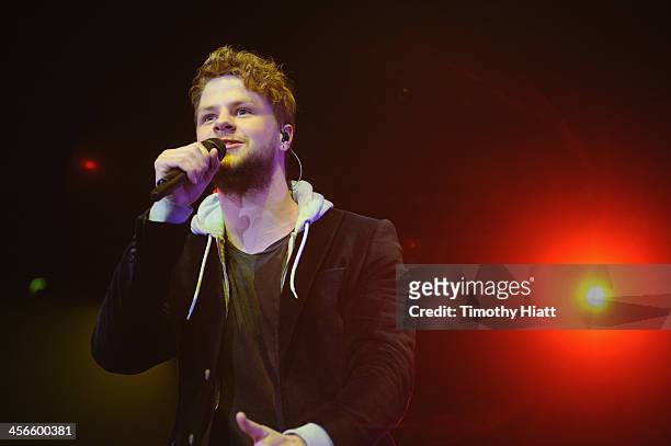 Jay McGuiness of The Wanted performs during the B96 Pepsi Jingle Bash at Allstate Arena on December 14, 2013 in Chicago, Illinois.