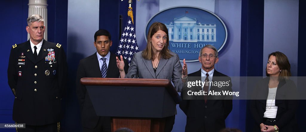 White House Officials Hold Briefing On Government's Efforts Against Ebola