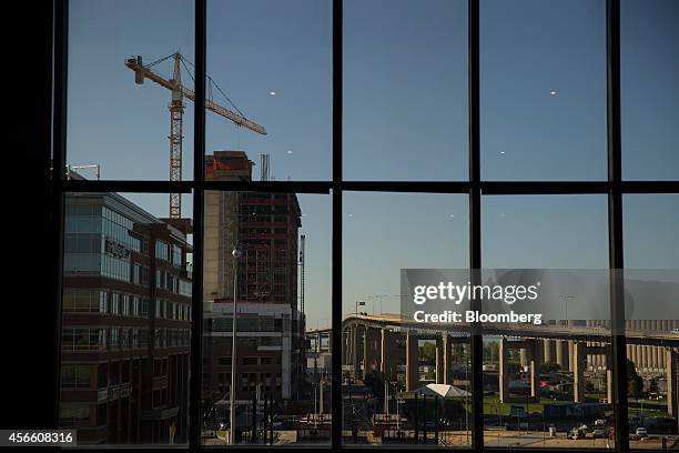 The Buffalo Skyway and Harbor Center stand under construction as seen from One Seneca Tower in Buffalo, New York, U.S., on Wednesday, Sept. 24, 2014....