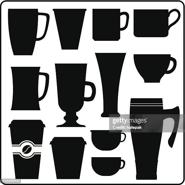 coffee and tea hot drink cups - coffee cup stock illustrations