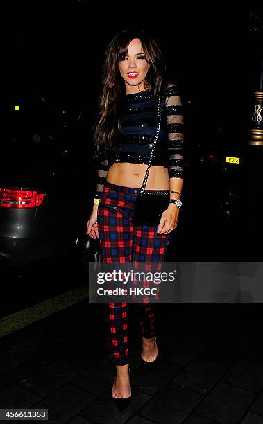 Maria Fowler enjoys a night out in Central London on December 14, 2013 in London, England.