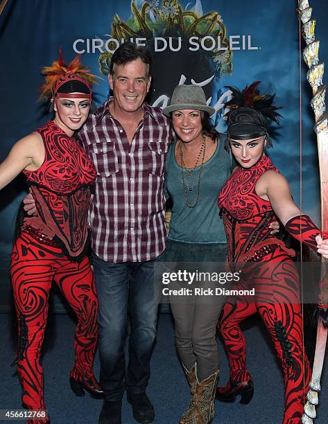 Fox News Channel's John Roberts with HLN Anchor Kyra Phillips attend Amaluna opening night at the Big Top at Atlantic Station on October 3, 2014 in...