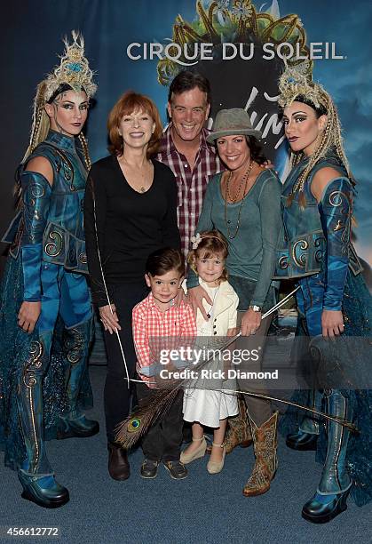 S "Resurrection" cast member Frances Fisher, Fox News Channel's John Roberts with HLN Anchor Kyra Phillips and family attends Amaluna opening night...