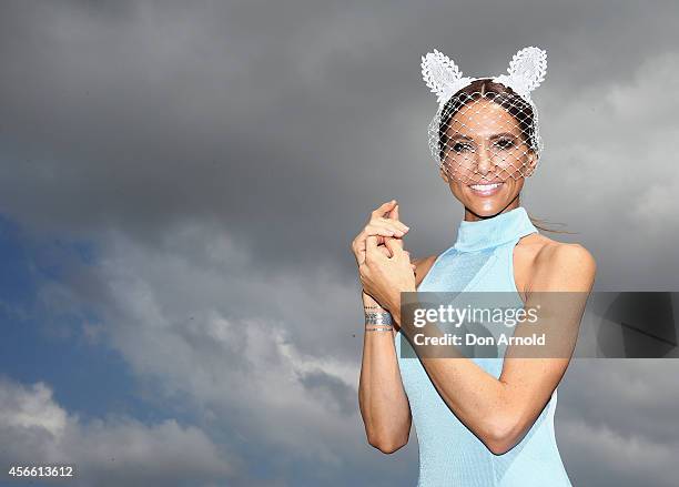 Kyly Clarke poses at The Star Epsom Day at Royal Randwick Racecourse on October 4, 2014 in Sydney, Australia.