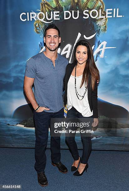 Television personalities Josh Murray and Andi Dorfman attends the Atlanta premiere night of Cirque Du Soleil Amaluna at Atlantic Station on October...