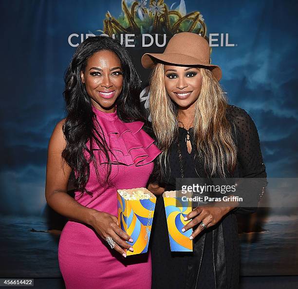 Real Housewives of Atlanta star Kenya Moore and Cynthia Bailey ttends the Atlanta premiere night of Cirque Du Soleil Amaluna at Atlantic Station on...