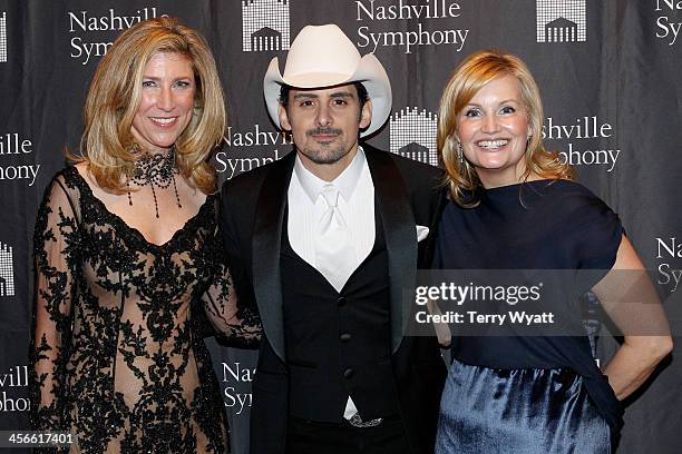 Jennifer Puryear, Brad Paisley and Jane Anne Pilkinton attend the 29th annual Symphony Ball at Schermerhorn Symphony Center on December 14, 2013 in...