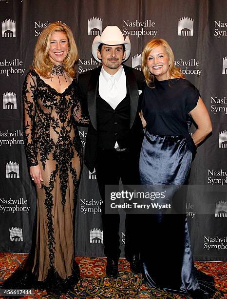 Jennifer Puryear, Brad Paisley and Jane Anne Pilkinton attend the 29th annual Symphony Ball at Schermerhorn Symphony Center on December 14, 2013 in...