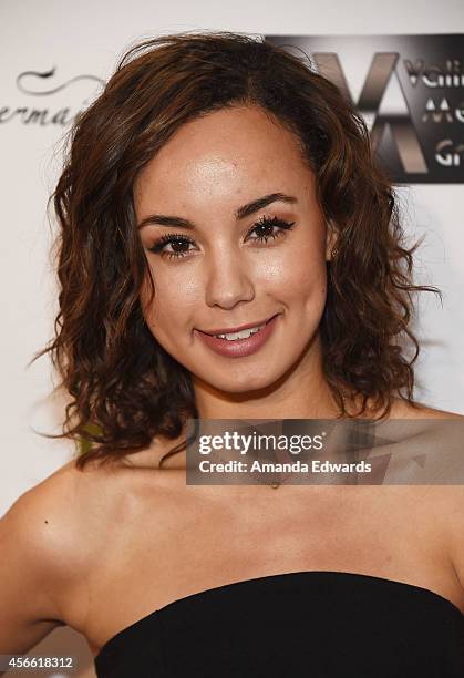 Actress Savannah Jayde arrives at the Project Mermaids art exhibition at G2 Art Gallery on October 3, 2014 in Venice, California.