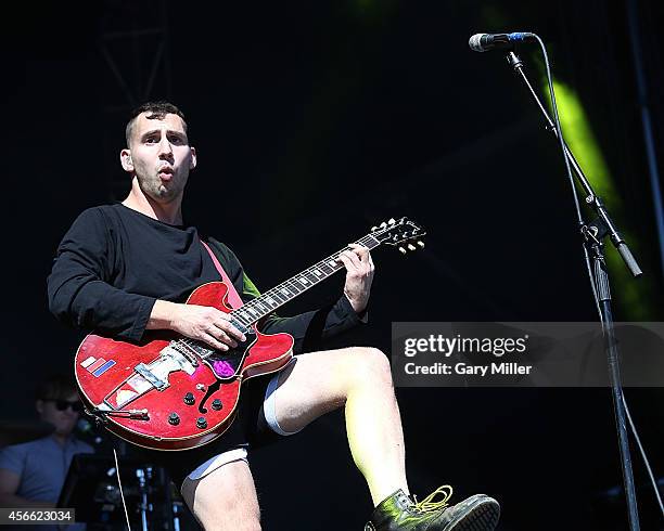 Jack Antonoff performs in concert with Bleachers on day 1 of the first weekend of the Austin City Limits Music Festival at Zilker Park on October 3,...