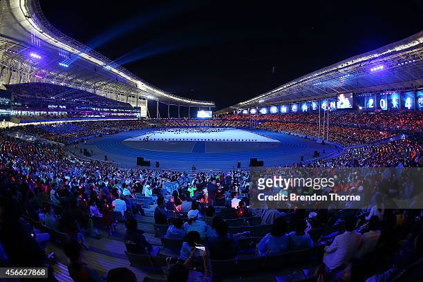General view of the Closing Ceremony during day fifteen of the 2014 Asian Games at Incheon Asiad Main Stadium on October 4, 2014 in Incheon, South...