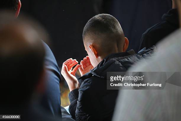 Muslims attend prayers at Manchester Central Mosque where they prayed for British aid worker Alan Henning and Imam Asim Hussain condemning his murder...
