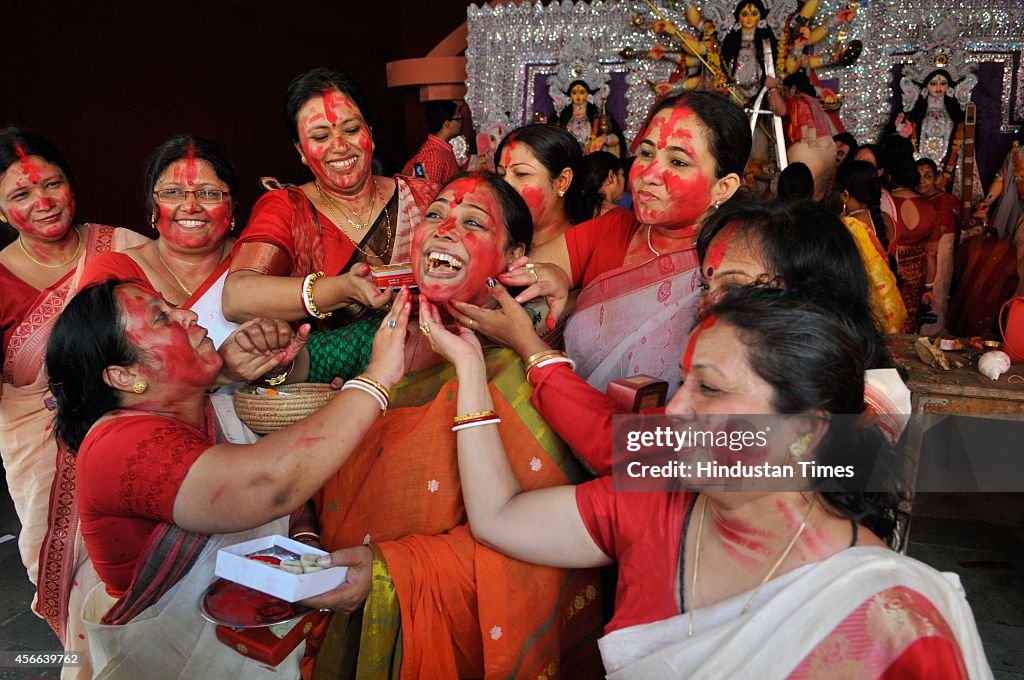Sindur Khela During Hindu Festival Durga Puja