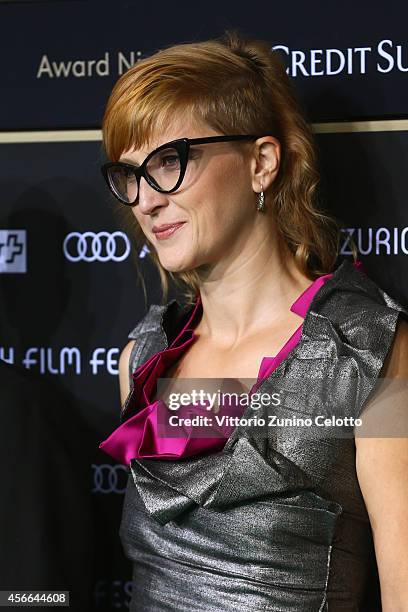 Jasmila Zbanic attends the Award Night Green Carpet Arrivals during Day 10 of Zurich Film Festival 2014 on October 4, 2014 in Zurich, Switzerland.