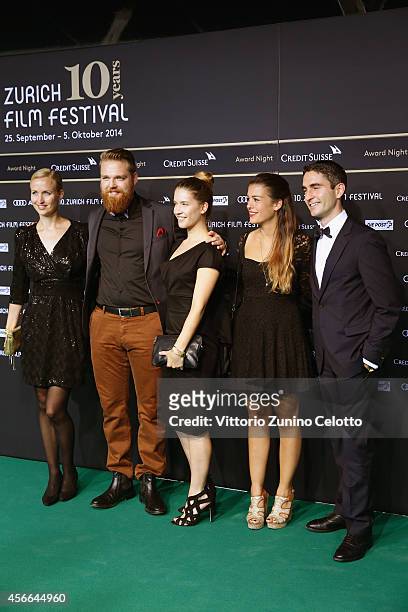 Melina Roshard, Timon Birkhofer, Kaja Eggenschwiler and guests attend the Award Night Green Carpet Arrivals during Day 10 of Zurich Film Festival...