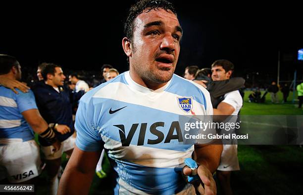 Agustin Creevy captain of Argentina celebrates after winnin a match between Argentina Los Pumas and Australia Wallabies as part of The Rugby...