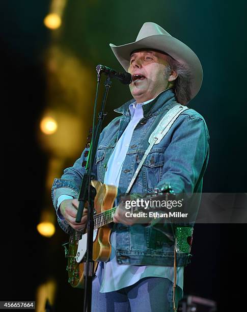 Recording artist and actor Dwight Yoakam performs during the Route 91 Harvest country music festival at the MGM Resorts Village on October 4, 2014 in...