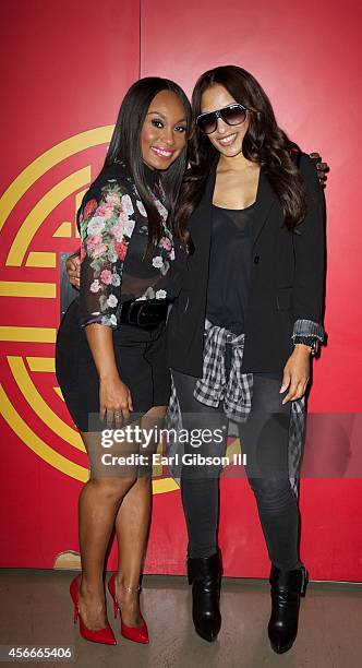 Angell Conwell and Melissa De Sousa attend Bounce TV Hosts Season 2 Premiere Of "Family Time" at TCL Chinese 6 Theatres on October 4, 2014 in...