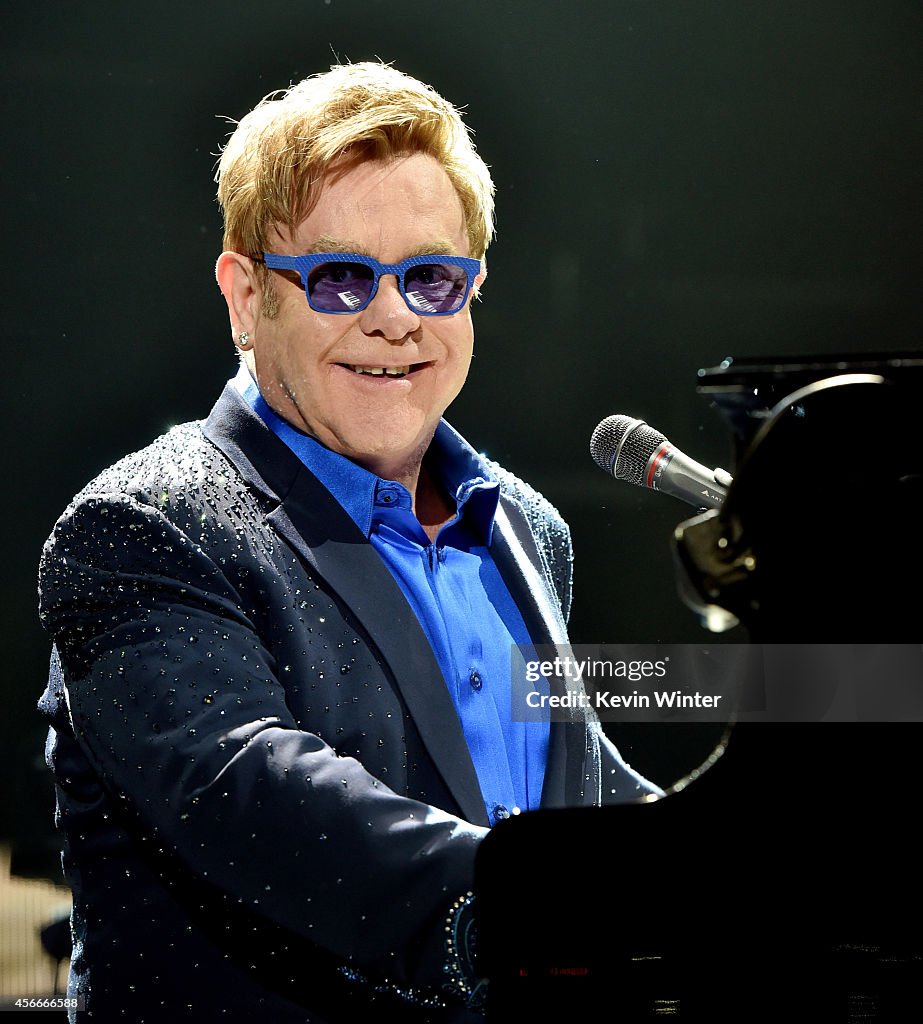 Elton John Performs At The Staples Center