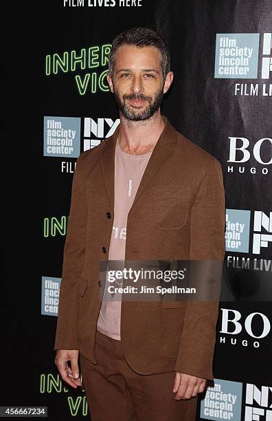 Actor Jeremy Strong attends the "Inherent Vice" Centerpiece Gala Presentation & World Premiere during the 52nd New York Film Festival at Alice Tully...
