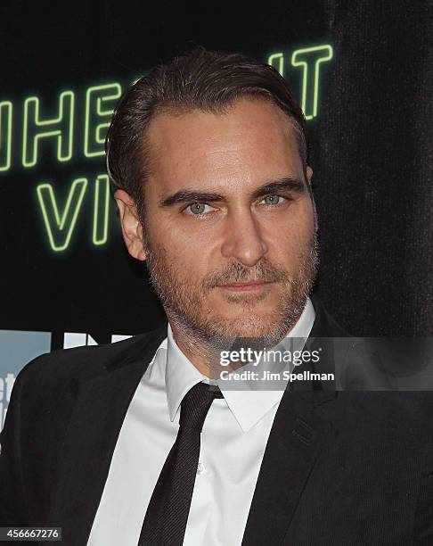 Actor Joaquin Phoenix attends the "Inherent Vice" Centerpiece Gala Presentation & World Premiere during the 52nd New York Film Festival at Alice...