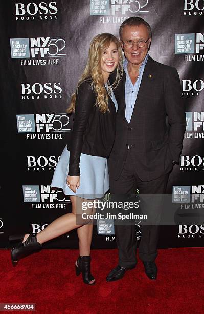 Ice Hockey Coach Viacheslav Fetisov and daughter attend the "Inherent Vice" Centerpiece Gala Presentation & World Premiere during the 52nd New York...
