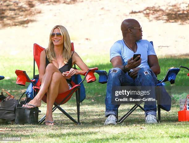 Heidi Klum and Seal are seen on October 04, 2014 in Los Angeles, California.