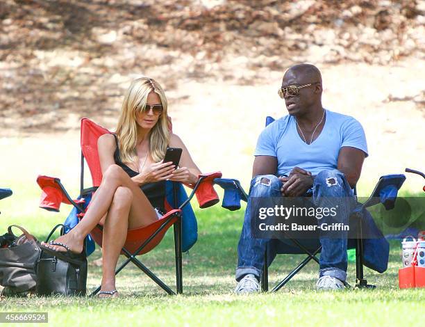 Heidi Klum and Seal are seen on October 04, 2014 in Los Angeles, California.