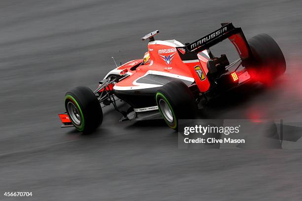 Jules Bianchi of France and Marussia drives during the Japanese Formula One Grand Prix at Suzuka Circuit on October 5, 2014 in Suzuka, Japan.