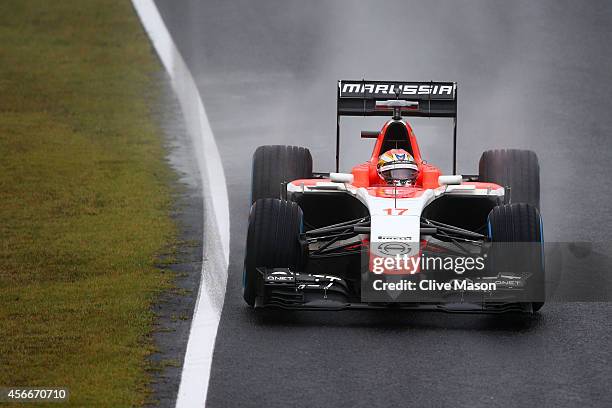 Jules Bianchi of France and Marussia drives during the Japanese Formula One Grand Prix at Suzuka Circuit on October 5, 2014 in Suzuka, Japan.