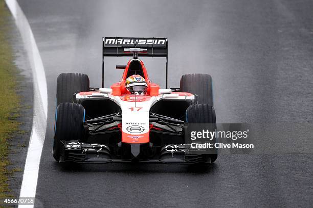 Jules Bianchi of France and Marussia drives during the Japanese Formula One Grand Prix at Suzuka Circuit on October 5, 2014 in Suzuka, Japan.