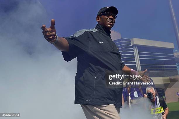 Head coach Ruffin McNeill of the East Carolina Pirates against the Southern Methodist Mustangs during their game at Dowdy-Ficklen Stadium on October...