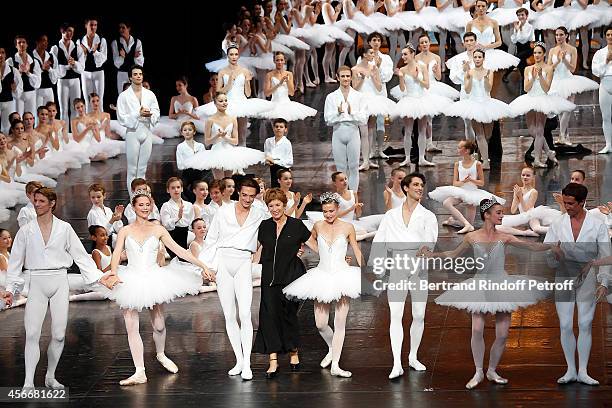 Stars Dancers Herve Moreau, Laetitia Pujol, Mathieu Ganio, Paris Opera dance director Brigitte Lefevre, Stars Dancers Aurelie Dupont, Benjamin Pech,...