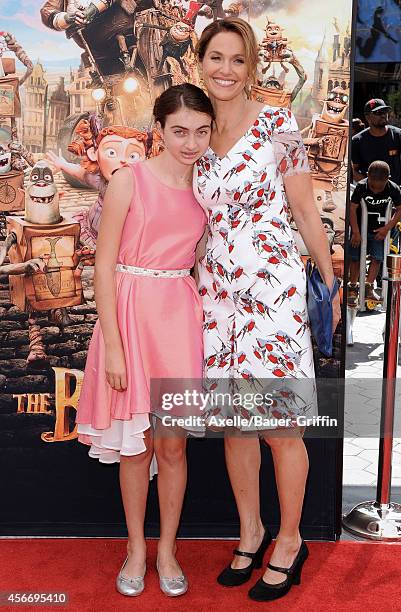 Actress Amy Brenneman and daughter Charlotte Tucker Silberling attend the premiere of 'The Boxtrolls' at Universal CityWalk on September 21, 2014 in...