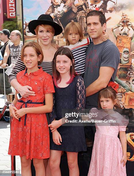 Actress Molly Ringwald, husband Panio Gianopoulos, daughters Mathilda Gianopoulos and Adele Gianopoulos and son Roman Gianopoulos attend the premiere...