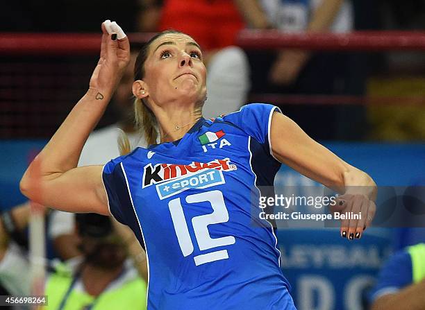 Francesca Piccinini of Italy in action during the FIVB Women's World Championship pool E match between Italy and China on October 5, 2014 in Bari,...