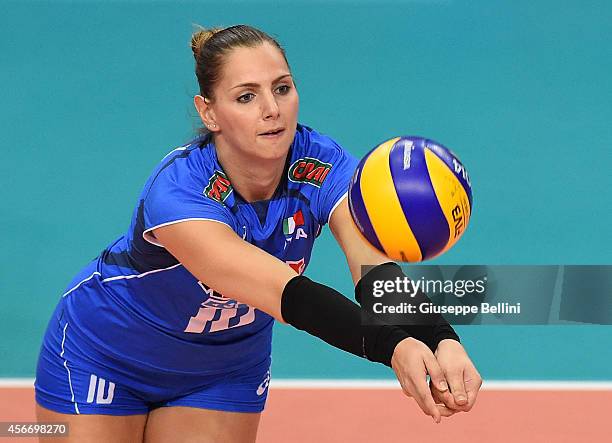 Francesca Ferretti of Italy in action during the FIVB Women's World Championship pool E match between Italy and China on October 5, 2014 in Bari,...