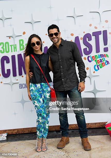 Actors Cara Santana and Jesse Metcalfe celebrate the 30th anniversary of Cinnamon Toast Crunch at Austin City Limits on October 5, 2014 in Austin,...