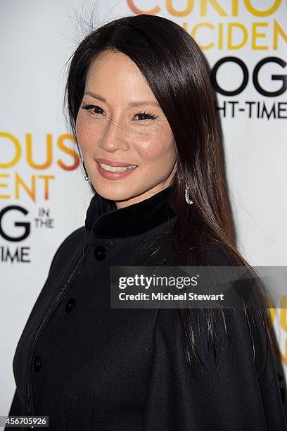 Actress Lucy Liu attends the "The Curious Incident Of The Dog In The Night-Time" Broadway Opening Night at The Ethel Barrymore Theatre on October 5,...